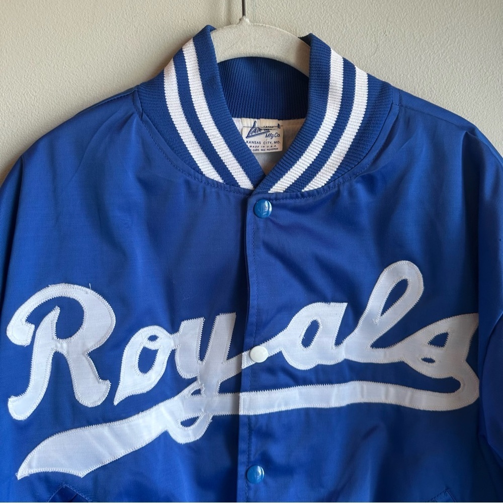Vintage 70s 80s Lan-Mar Kansas City Royals Satin Jacket MLB Baseball Blue​​ - Picture 5 of 6